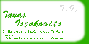 tamas iszakovits business card